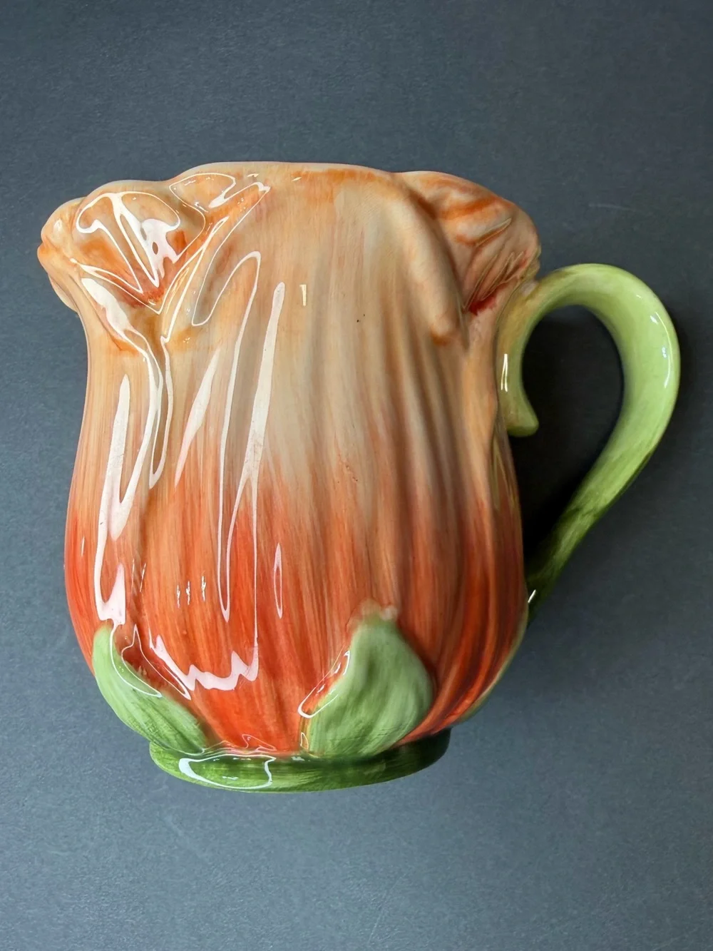 Pier 1 Imports Vintage Rosebud Tulip Mug Sculptural 80s Cottagecore Grandacore